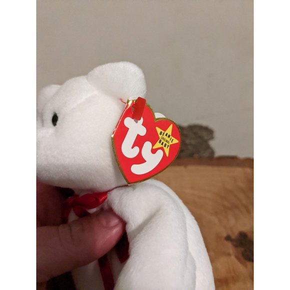 Ty 4058 Valentino Bear Beanie Baby 1993/1994; Errors, PVC, Brown Nose - Picture 4 of 11
